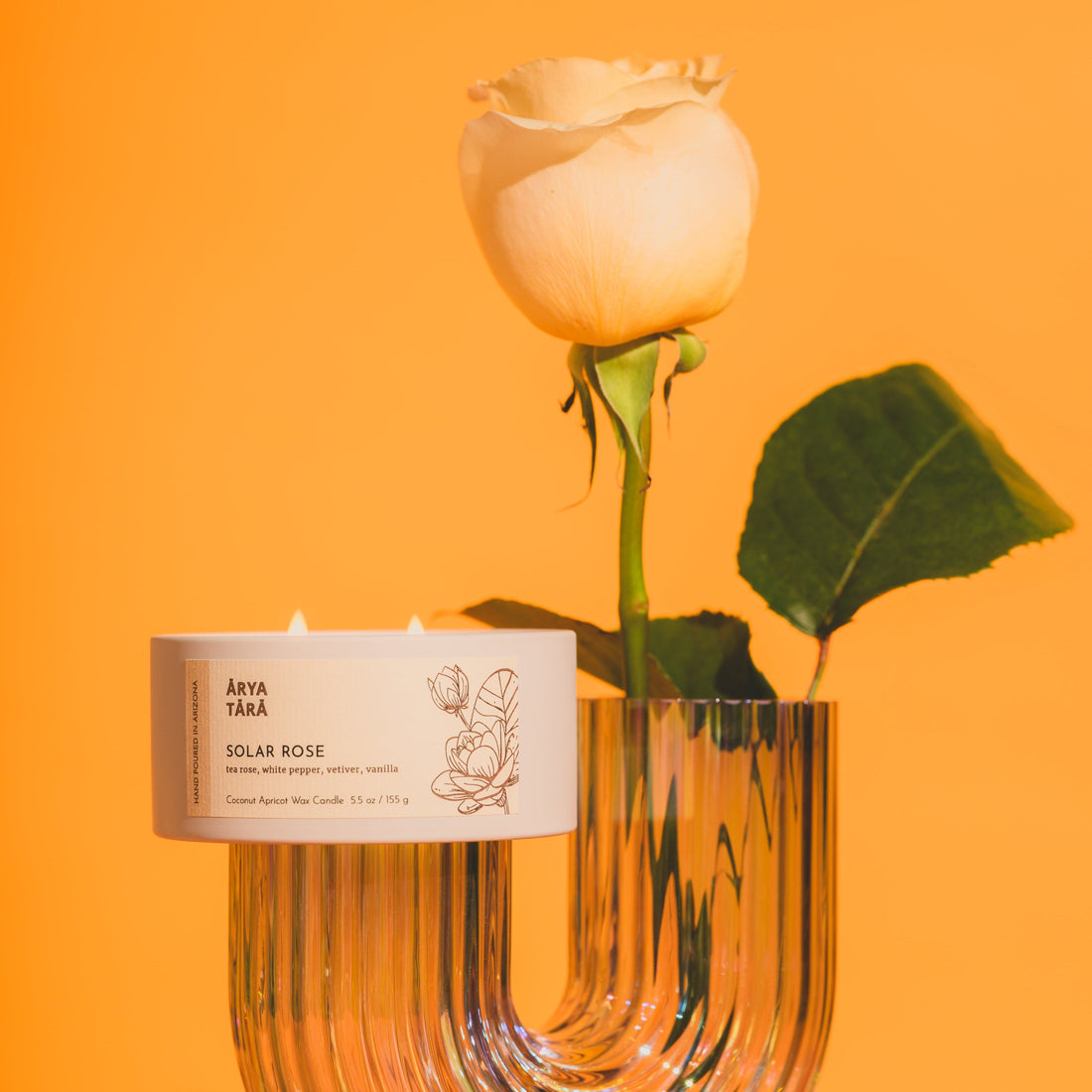 Solar Rose Candle | Ivory Tin