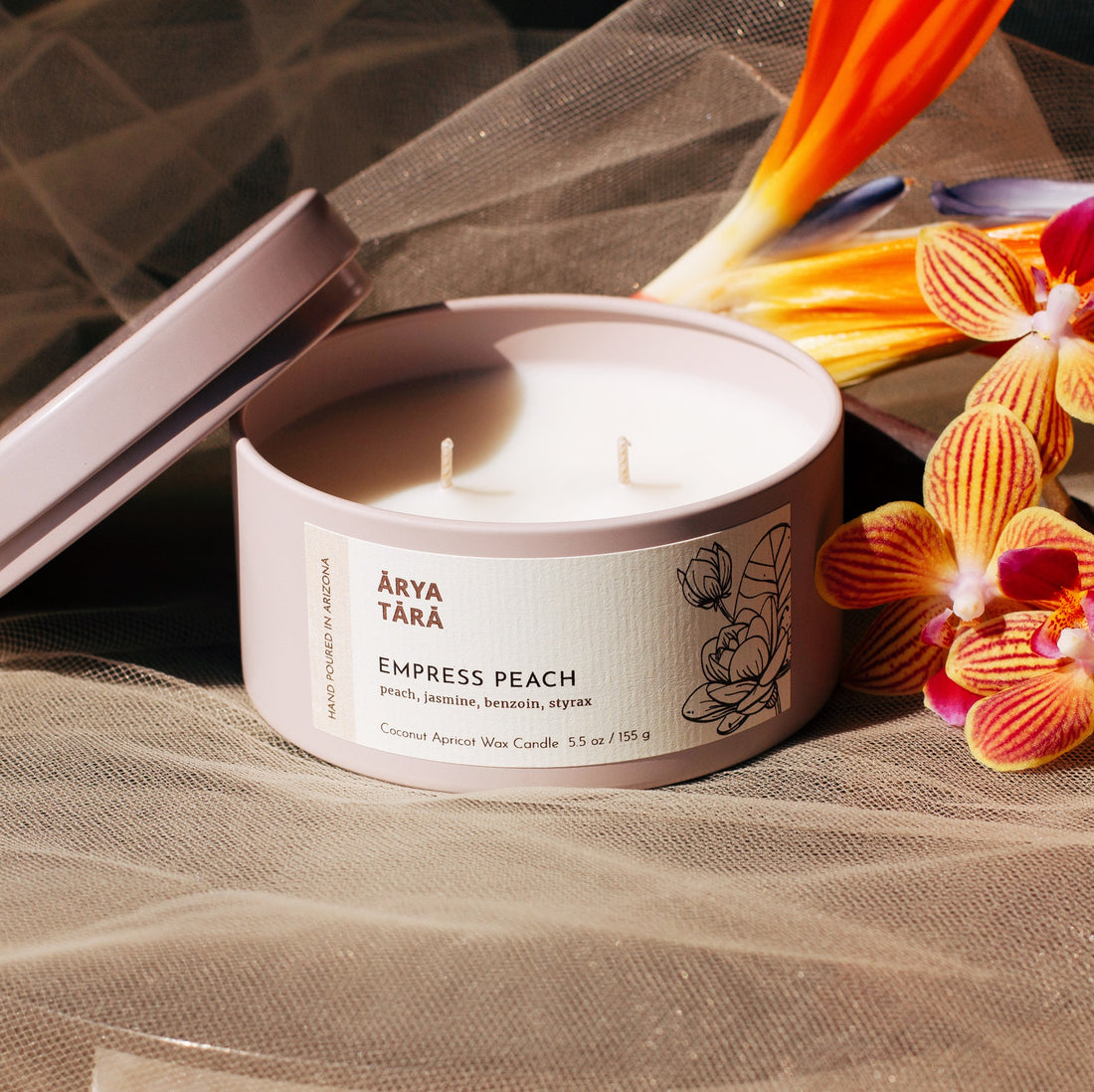 Empress Peach Candle | Lotus Tin