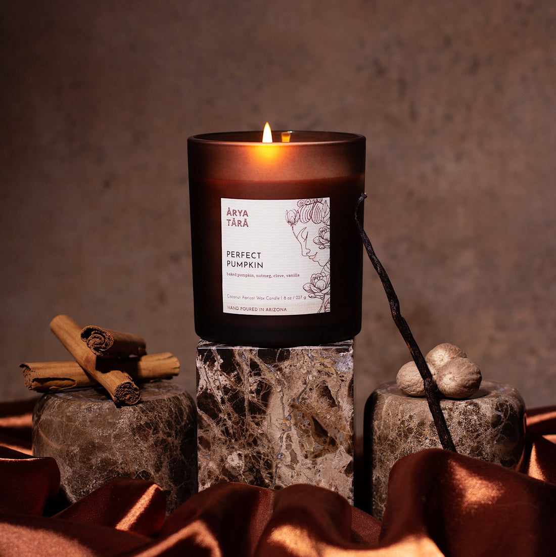 Perfect Pumpkin Candle by Arya Tara Candles. Baked pumpkin, clove, nutmeg, cardamom, ginger, vanilla bean. Pumpkin spice candle, pumpkin spice latte, sweet bakery scented candle, best fall candle, bestselling fall candle, pumpkin candle, pumpkin pie scent. Non-toxic natural candle made with coconut apricot wax.