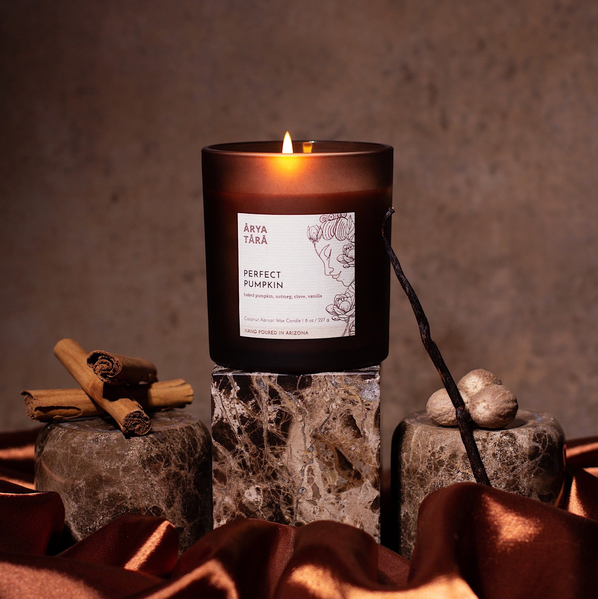 Perfect Pumpkin Candle by Arya Tara Candles. Baked pumpkin, clove, nutmeg, cardamom, ginger, vanilla bean. Pumpkin spice candle, pumpkin spice latte, sweet bakery scented candle, best fall candle, bestselling fall candle, pumpkin candle, pumpkin pie scent. Non-toxic natural candle made with coconut apricot wax.