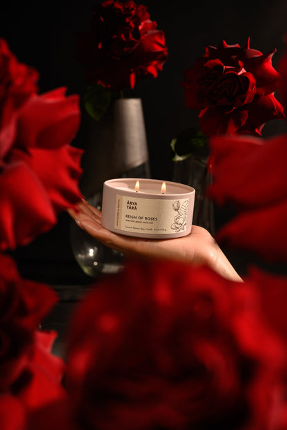 Reign of Roses Candle | Lotus Tin