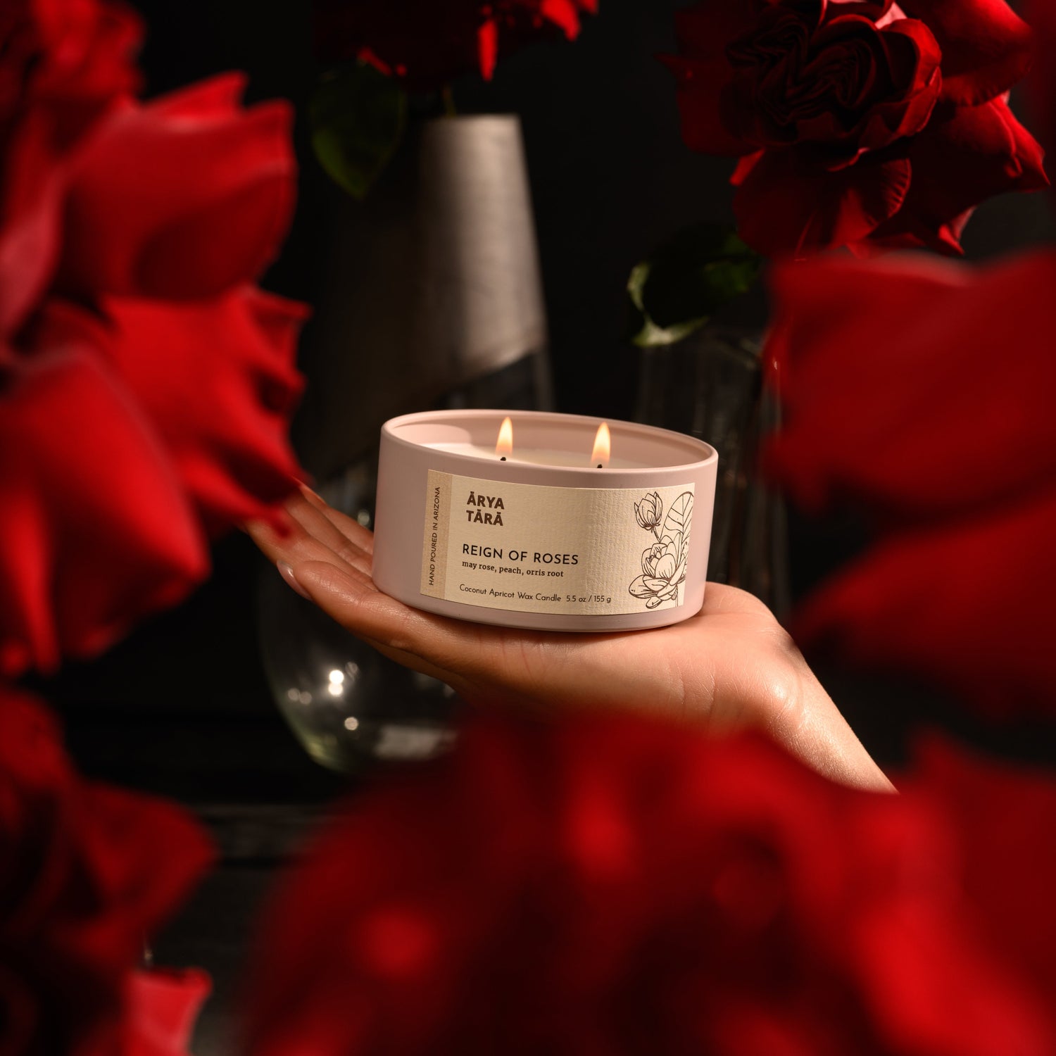 Reign of Roses Candle | Lotus Tin